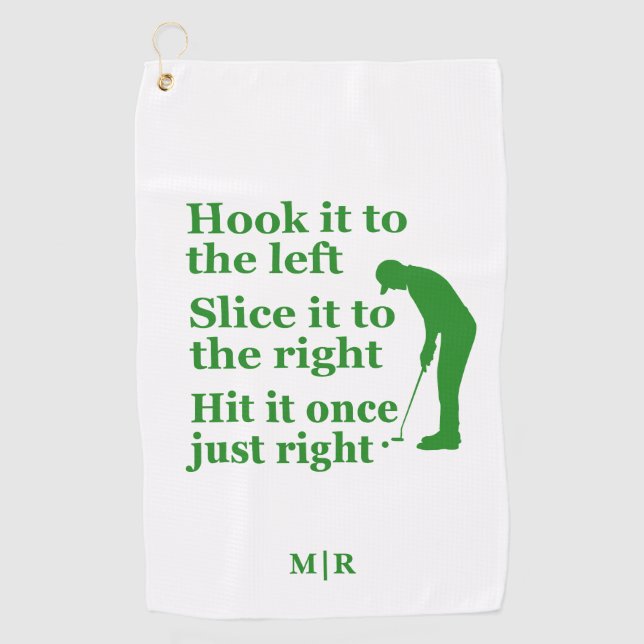 Funny Golf Thema Quote Hook es, schneiden Sie es,  Golfhandtuch (Vorderseite)