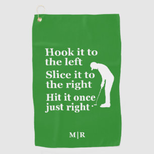 Funny Golf Thema Quote Hook es, schneiden Sie es, Golfhandtuch