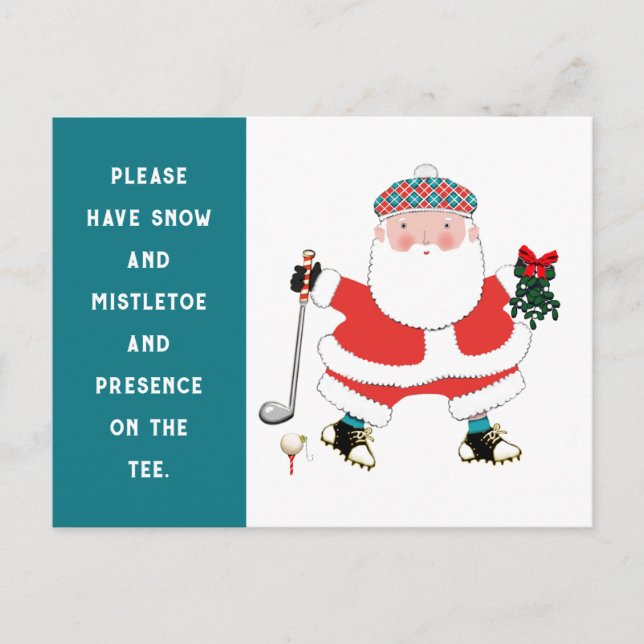 Funny Golf Weihnachtsfeiertag Postkarte (Vorderseite)