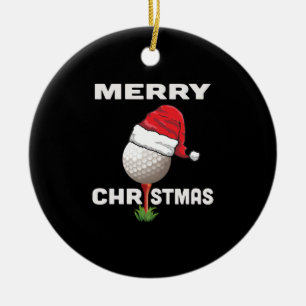 Funny Golfer Holiday Keramik Ornament