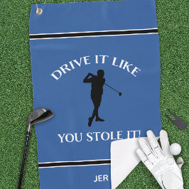Funny Golfer Spaß für ihn Monogram Sports Blue Golfhandtuch
