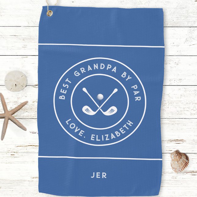 Funny Golfer Spaß Golf | Beste Opa nach Par Blue Golfhandtuch (Funny Golfer Humor Golf | Best Grandpa By Par Blue Golf Towel)