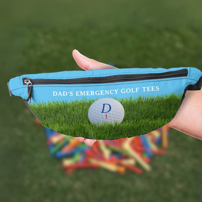 Funny Golfer Urgence Golf Tee - shirts Monogramme (Perfect waist bag to carry your emergency golf tees. Just add your initial and golf ball number)