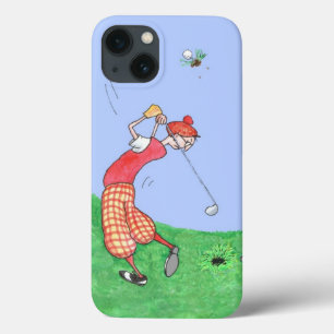 Funny Golfers Cartoon Illustration iPhone 13 Hülle