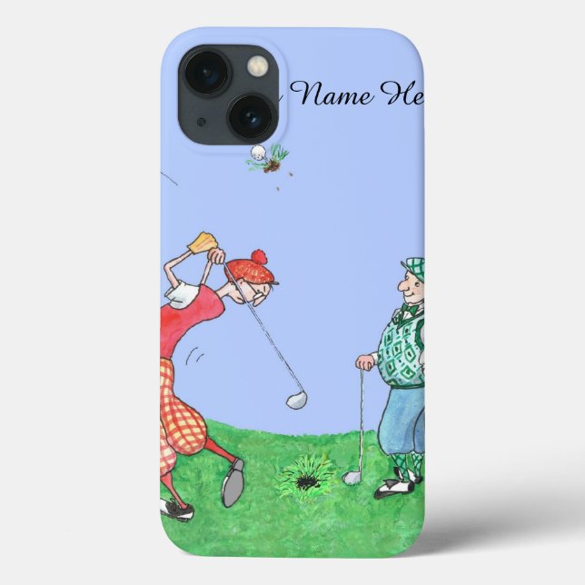 Funny Golfers Cartoon Illustration Case-Mate iPhone Hülle (Rückseite)