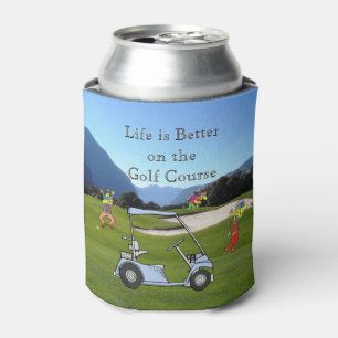 Funny Golfers und Golf Cart Handtuch Dosenkühler