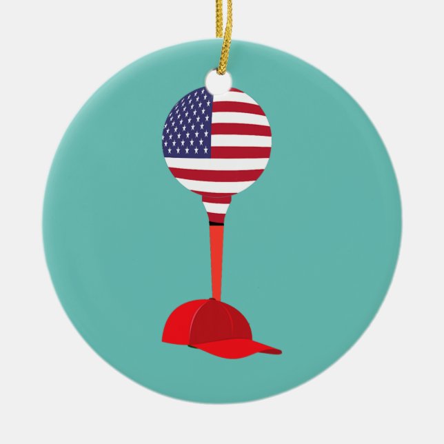 Funny Golfing Baseball Cap Kleiderhut Keramik Ornament (Vorne)