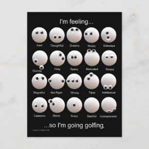 Funny Golfing Moods Carte postale