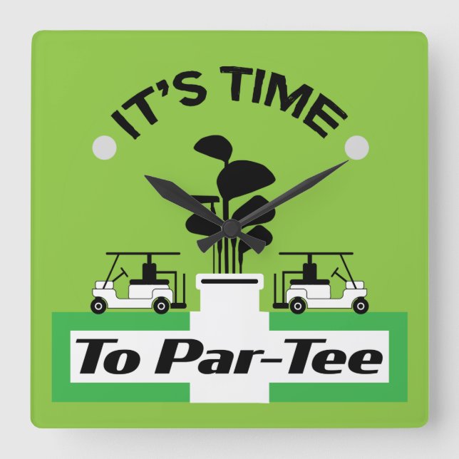 Funny Golfing Pros Golfing Fanatics Sport Quadratische Wanduhr (Vorderseite)