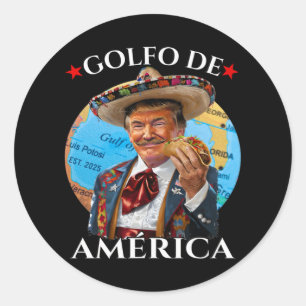 Funny Golfo De America mexikanischer Stil Funny Po Runder Aufkleber