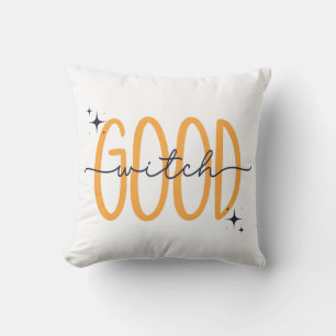 Funny Good Hexe Modernes Halloween Orange Black Kissen