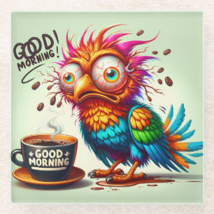 Funny Good Morning Bird Glasuntersetzer