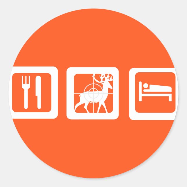 Funny Good Trip Eat Sleep Hunt Runder Aufkleber (Vorderseite)