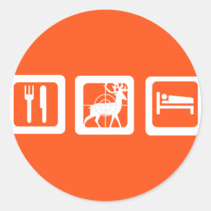 Funny Good Trip Eat Sleep Hunt Runder Aufkleber