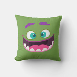 Funny Goofy Albern Monster Face - Limonengrün Kissen