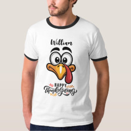 Funny Goofy Turkey konfrontiert Personalisierten C T-Shirt