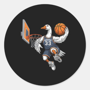 Funny Goose Basketball Spieler Slam Dunk Lovers Sp Runder Aufkleber