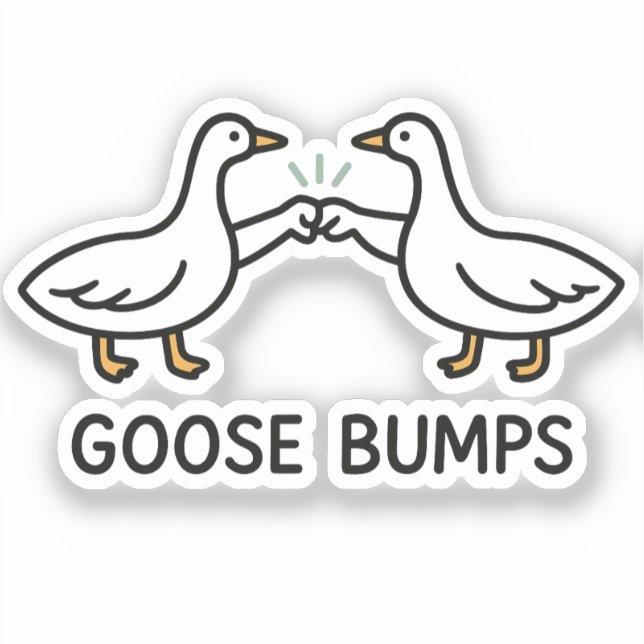 Funny Goose Bumps Cartoon | Faustgeflügel Aufkleber (Vorderseite)
