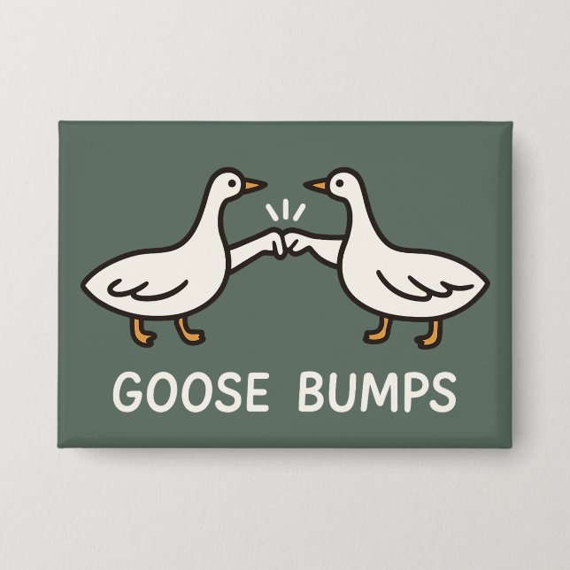 Funny Goose Bumps Cartoon | Faustgeflügel Button (Vorderseite)