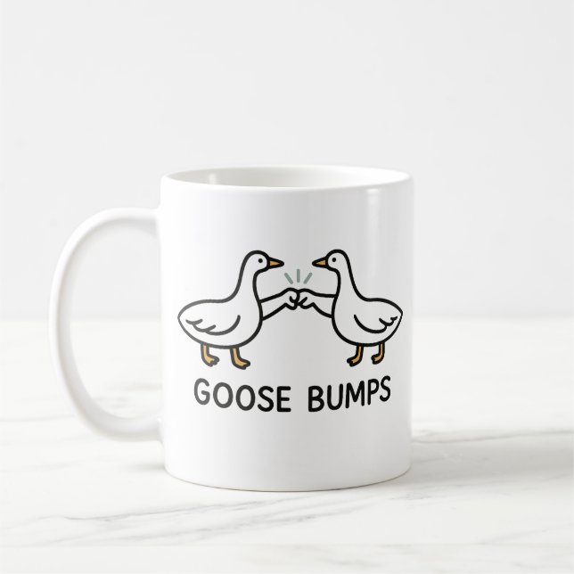 Funny Goose Bumps Cartoon | Faustgeflügel Kaffeetasse (Links)