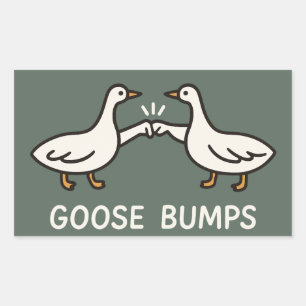 Funny Goose Bumps Cartoon   Faustgeflügel Rechteckiger Aufkleber