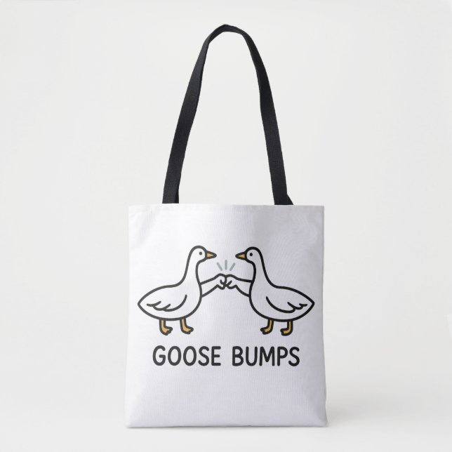 Funny Goose Bumps Cartoon, Fist Bump Geese Animal  Tasche (Vorderseite)