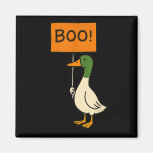 Funny Goose Halloween Boo Sign Magnet