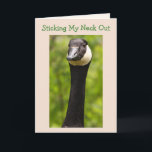 Funny Goose Joke Birthday Card Karte<br><div class="desc">Niedliches Foto einer Kanada Gans vor einem üppig grünen Hintergrund. Im Inneren gibt es ein Foto eines Goslings,  das die Geburtstagsfeier ergänzen soll. Personalisieren Sie die Nachrichten und machen Sie Ihren Spaß. Fotos ©Christine Greenspan.</div>