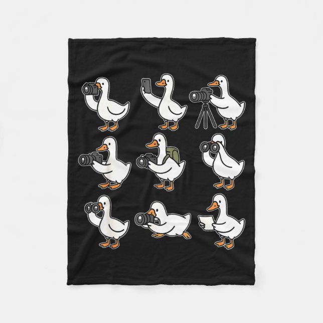 Funny Goose Photographer Photography Camera Photo  Fleecedecke (Vorderseite)