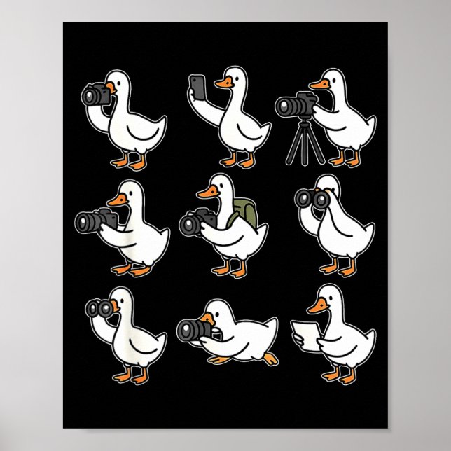 Funny Goose Photographer Photography Camera Photo  Poster (Vorne)