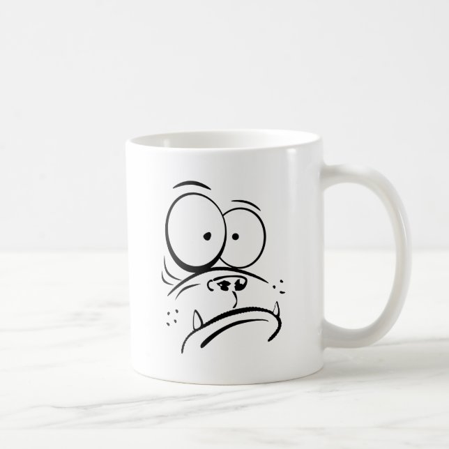 Funny Gorilla aussieht verwirrtes Cartoon Bild Kaffeetasse (Rechts)