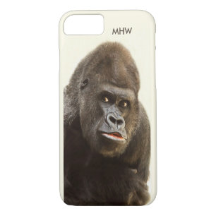 Funny Gorilla coques monogrammes personnalisés