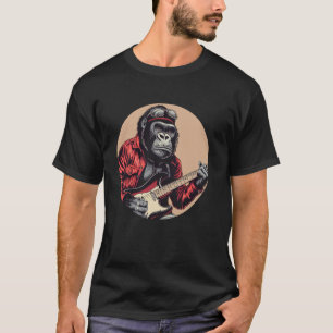 Funny Gorilla mit E-Gitarre Kostüm für den Mensche T-Shirt