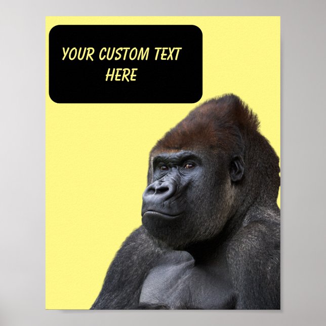 Funny Gorilla personnalisation texte et poster pho (Devant)