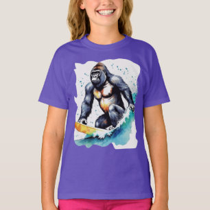 Funny Gorilla Surfing T - Shirt