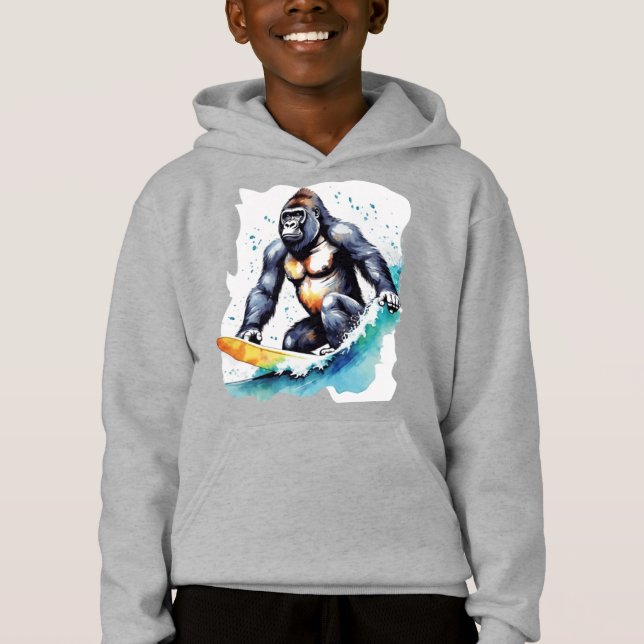 Funny Gorilla Surfing T - Shirt (Vorderseite)