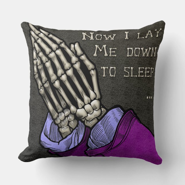 Funny Goth Gebet Skeleton Hände und Gebet Kissen (Vorderseite)