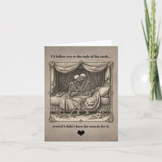 Funny Goth Skelton couple Valentine Anniversary    Karte (Vorderseite)