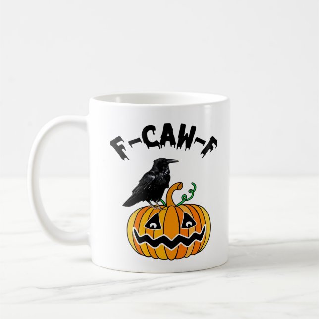 Funny Gothic Crow Humor F-Caw-F Essential Kaffeetasse (Links)