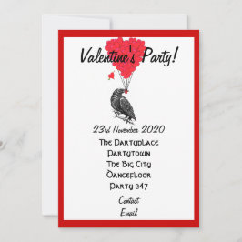 Funny gothic Crow valentines Party Einladung