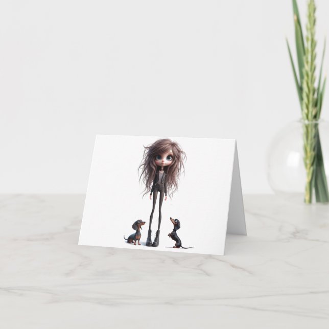 Funny Gothic Dackel Dogs Card Karte (Vorderseite)