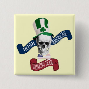Funny gothic skull Irish St Patrick's Day Button