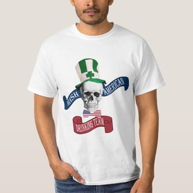Funny gothic skull Irish St Patrick's Day T-Shirt (Vorderseite)