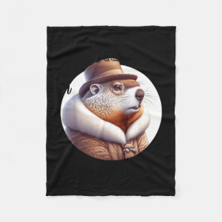 Funny Goundhog Graphic  Fleecedecke