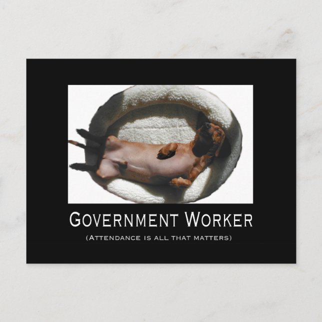 Funny Government Employee Postcard Postkarte (Vorderseite)
