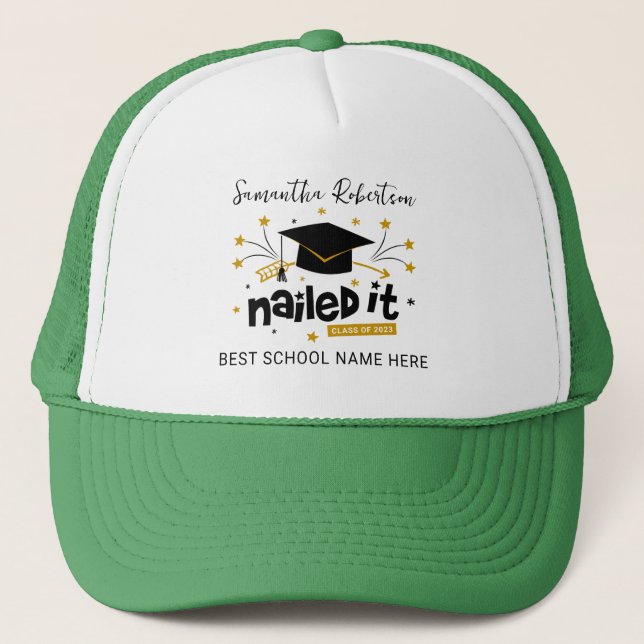 Funny Grad 2023 Nails Es Personalisierter Abschlus Truckerkappe (Vorderseite)