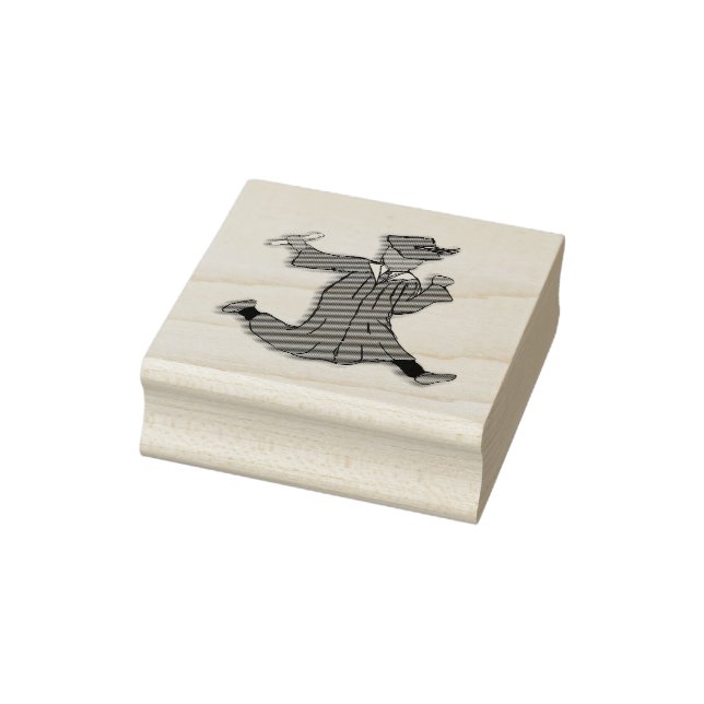 Funny Graduate Jumping or Dancing Gummistempel (Stempel)