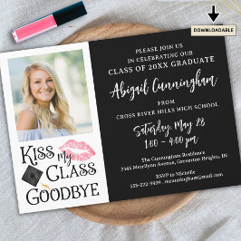 Funny Graduate KISS MEINE KLASSE GOODBYE Foto Einladung