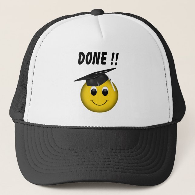 Funny Graduation Emoji "Terminé" Casquette (Devant)