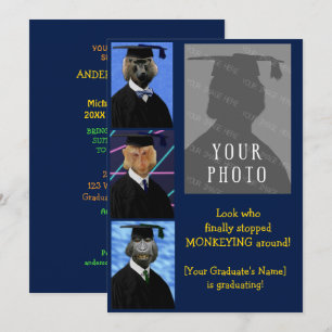 Funny Graduation Monkeys Party Faire-part